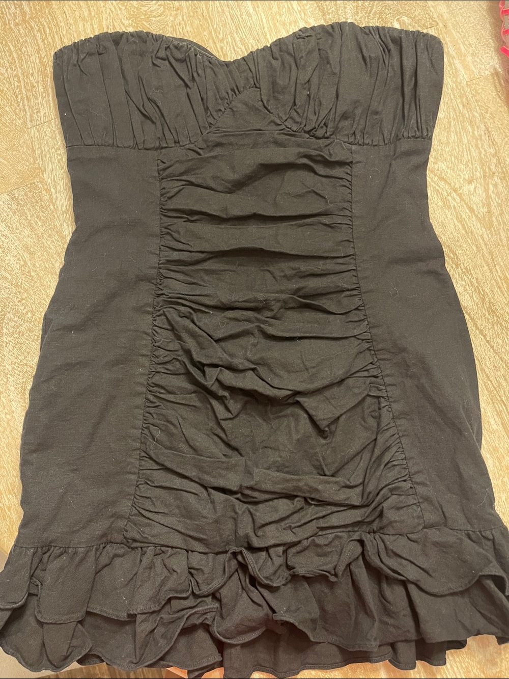 SEVEN WONDERS Black Strapless MINI DRESS Size Medium